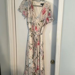 Floral faux wrap dress